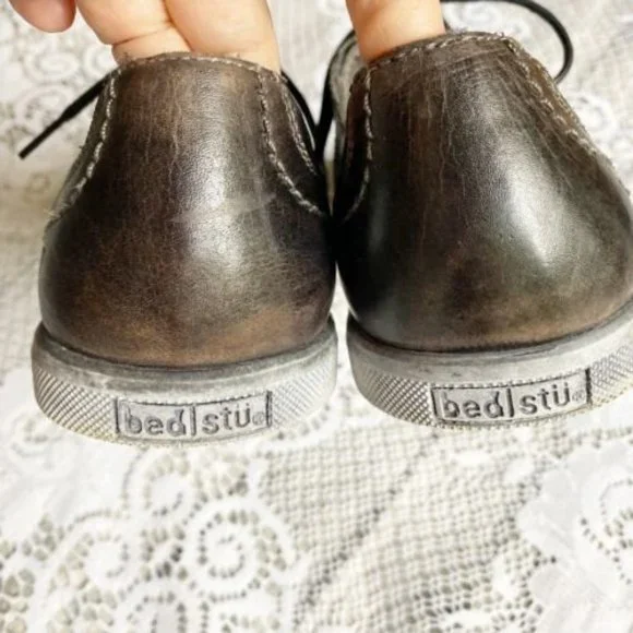 Bed Stu Workshop Organic Vegetable Tanned Leather Oxford Casual Shoes Men's 10.5 - Picture 6 of 9